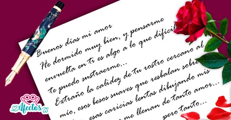 Carta de amor: Buenos días mi amor