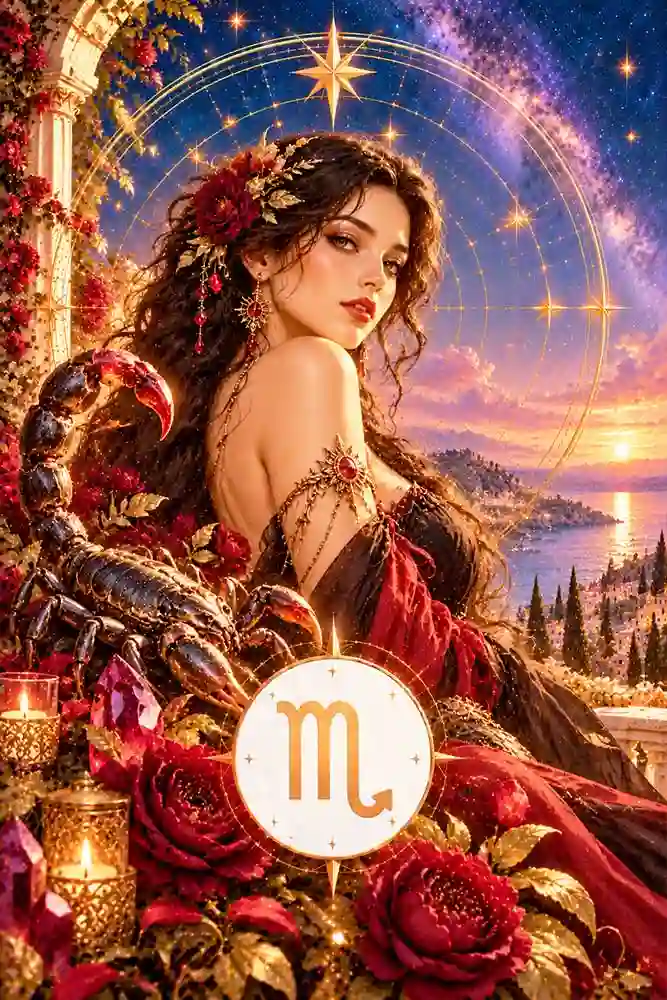 Ilustración zodiacal de Escorpio
