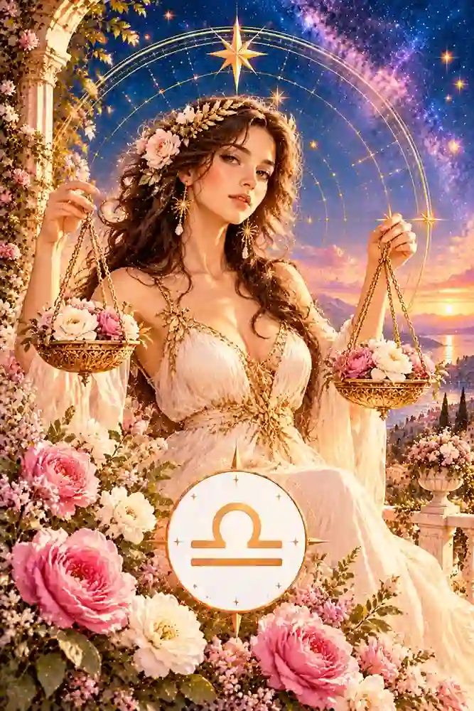 Ilustración zodiacal de Libra